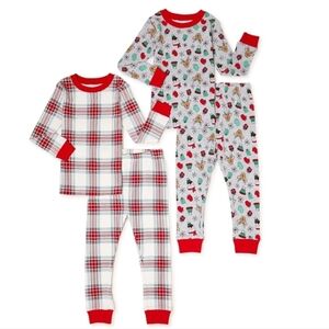 ♥️5 For $25 NEW Holiday 4 piece 100% Cotton pajamas size 12 months